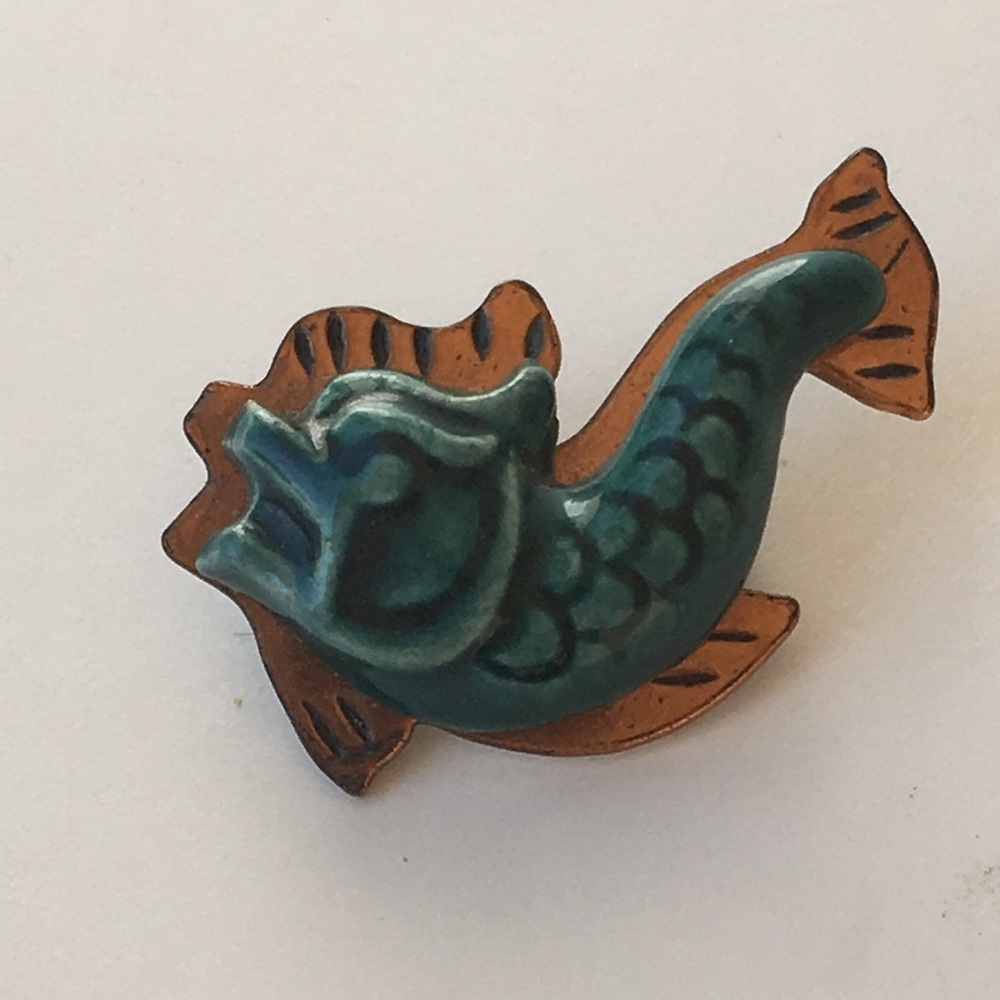 Vintage elzac Fish Pin handcrafted